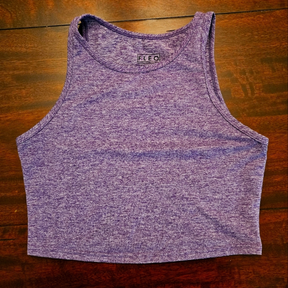 Fleo Purple Crop Fitted Tank Top